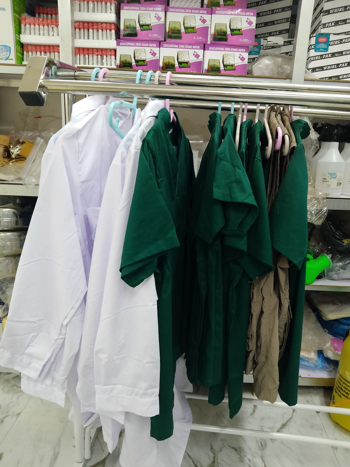 Lab coats, scrubs and uniforms